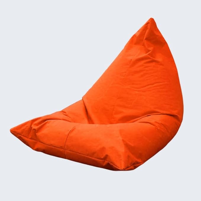 SXBCyan Waterproof Bean Bag Chair Cover（No fillers） Outdoor Oxford Lazy Sofa Giant Triangular Beanbag Pouf Couch Beach Floating Pool Floor Seating Oversized Relaxation Soft Chaise Lounge(Orange)