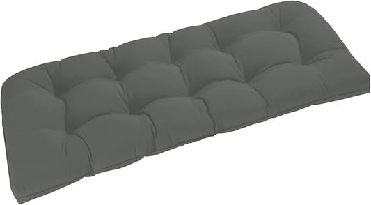 downluxe Outdoor Bench Cushion for Patio Furniture, Water Resistant Tufted Overstuffed Porch Swing Cushions, Thick Outdoor Loveseat Cushions, 44" X 19" X 5", Dark Grey, Set of 1