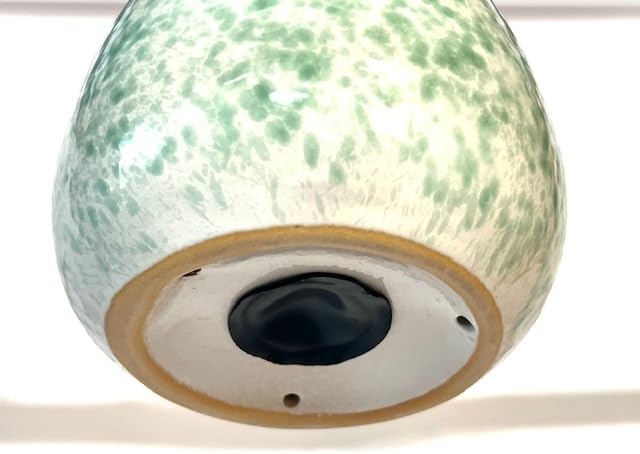Byer of Maine Egg Bird Home for Small Songbirds, Meadow Green, High Fired Porcelain Stoneware, Ceramic Bird House, Glaze Finish, with Forged Steel Hook