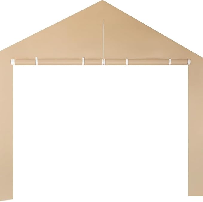 10x20 Sidewall Canopy Carport Tarp Set (4pc) Beige, UV Protected, Waterproof, Car Protection, Outdoor Events, Equipment Shelter