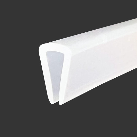 Clear Rubber Edge Trim，U Channel Silicone Rubber Edge Trim, 3/16" Slot, Fit for 5/32"-7/32", White Color, Edge Protector for Plywood, Glass, Flexiglass