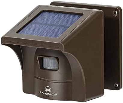 eMACROS Single Solar Sensor Incompatible with Pre-2022 Versions— 1/2 Mile Motion Sensor for Long Driveways, Homes & Large Properties, Outdoor Weatherproof Security Alert System (Single Sensor)