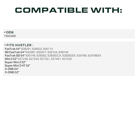 UDC Parts 789388 Mower Deck Belt Replacement for Hustler FasTrak 54 Inch RD FasTrak SD 928291 928502 930115 940387 935627 936104 938746 930149 928382 Super Mini Z 52" X-ONE/Aramid Cord/ 152.00 inches