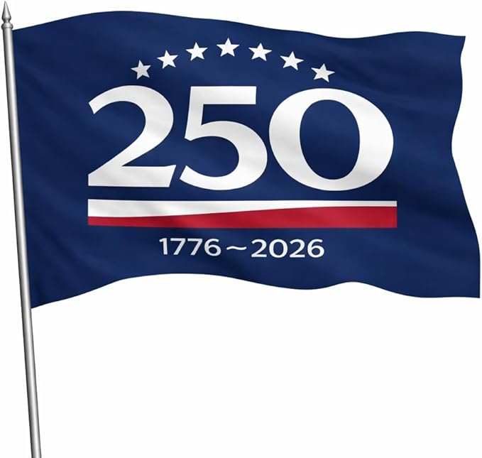 US 250 Flag – 250th Anniversary USA Double Sided 3-Ply Outdoor Flag, We The People 1776-2026 Patriotic Yard & House Banner for 4th of July (8, 2X3)