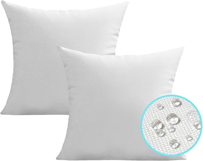 VAKADO Outdoor Waterproof Throw Pillow Covers 18X18 Set of 2 Decorative White Patio Furniture Cushion Cases Outside Decor for Couch Garden Bench Porch