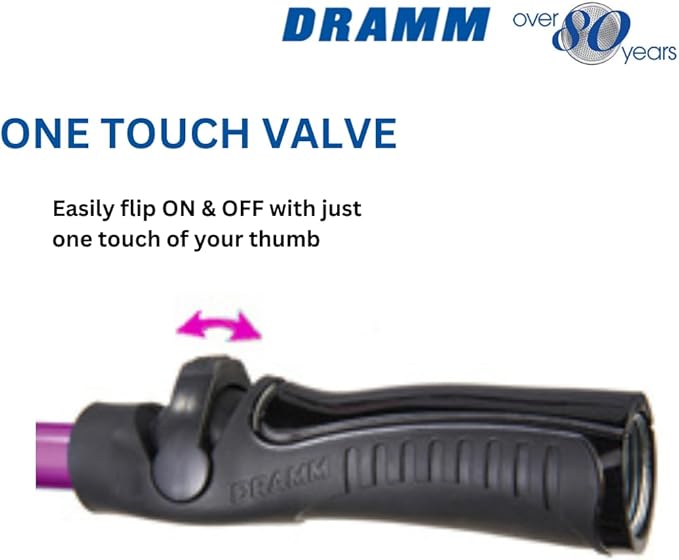 Dramm RainSelect Rain Wand – 30 Inch Aluminum Watering Wand with 9-Pattern Adjustable Spray Head & One Touch Thumb Control Valve – Garden Hose Wand for Flowers, Plants & Hanging Baskets – Green