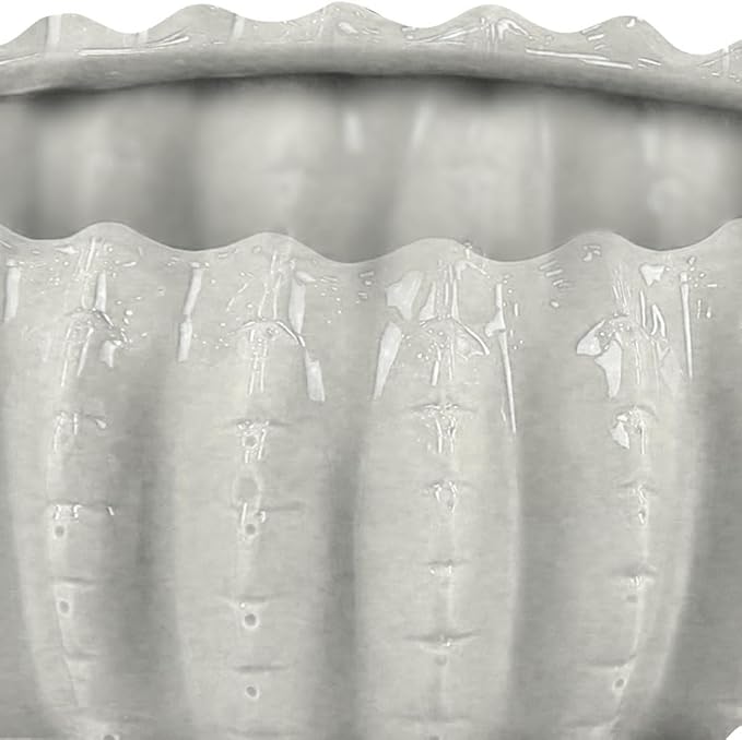 Deco 79 Ceramic Indoor Outdoor Planter Small Planter Pot, Set of 3 Planters 17", 11", 8"W, White