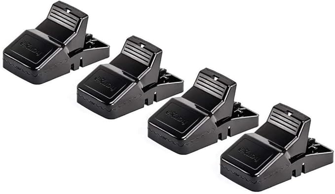 eXuby Large Powerful Rat Traps - Kills Instantly with Powerful Steel Spring - Setup in Seconds - Wash & Reuse Over & Over - Hands Free Disposal - Rat Control Without Harmful Poisons (4)