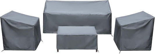 Patio Furniture Covers,Outdoor Furniture Cover Waterproof,Patio Furniture Set Covers for 4 Piece Outdoor Conversation Set,Patio Covers Set-XX-Large (Grey)