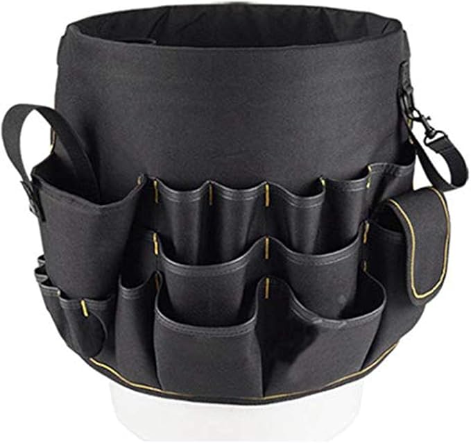 Bucket Tool Organizer, 56 Pockets, Bucket Tool Caddy Organization for Garden Yard Lawn, Construction, Carpenter, Electrician, for Most Buckets, Tote and Bucket Organizer