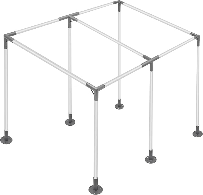 6 Leg Carport Kits，Slant Roof Canopy Fitting Kit with 1-3/8" ID, Galvanized Steel Carport Connectors, shed Frame kit DIY Project