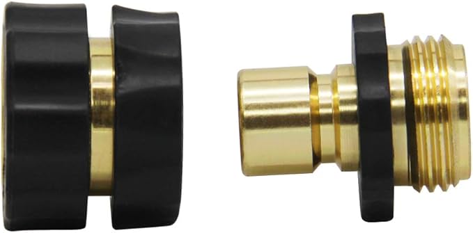 Twinkle Star 3/4 Inch Garden Hose Fitting Quick Connector Male and Female Set with Extra Rubber Washers, 2 Set