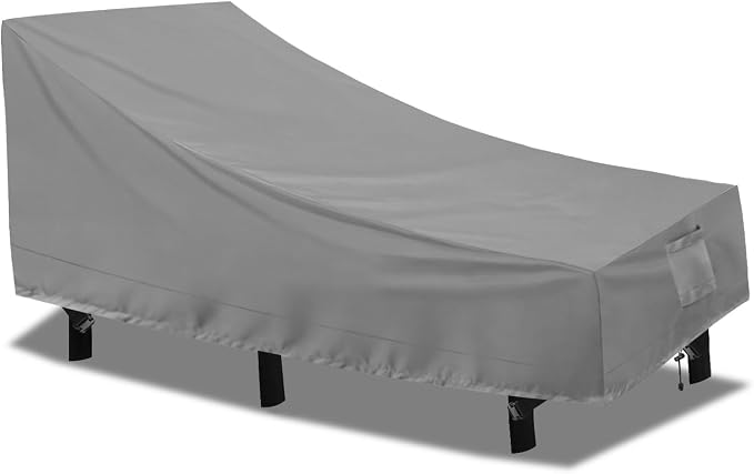 PureFit Outdoor Chaise Lounge Cover, Lounge Chair Covers Waterproof Patio Furniture Lounge Chair Cover, UV Resistant & Weatherproof, 1 Pack, 78"L x 35.5"W x 33"H Inches, Gray