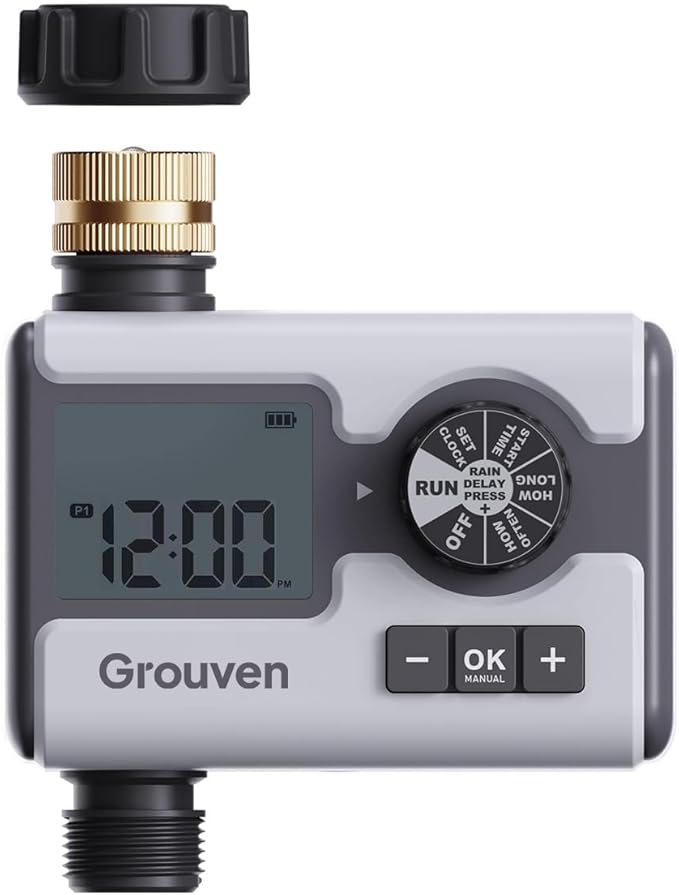 Garden Sprinkler Timer Dial Hose Faucet Programmable Water Timer with Rain Delay,Manual, Automatic Watering System Irrigation,1 Outlet