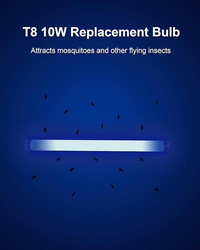 Dichroma 2 Pack Bug Zapper Replacement Light Bulb 10W for 20W Indoor Bug Zapper, BL T8 F10W Light Tube Compatible with Aspectek, Liba and Other 20W Mosquito Zapper Lamp