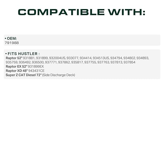 UDC Parts 791988 Deck Belt Replacement for Hustler Raptor 52 Inch Decks Raptor Limited 931899 932004US 933077 934414 934513US 934794 934802 935759 936492 936500 934893 / Aramid Cord / 140.75 inch