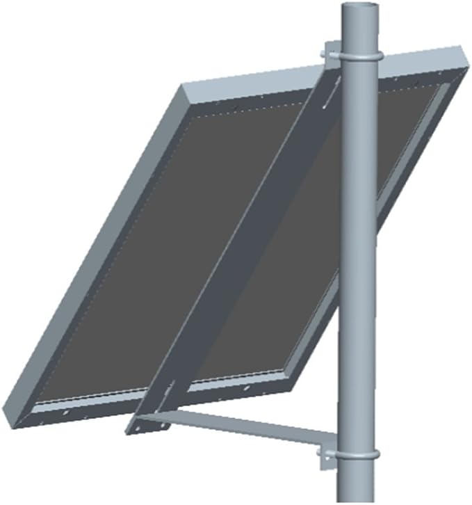 Pole Mount Kit for 30W to 60W Solar Panels,Heavy Duty Adjustable Aluminum Mounting Bracket Kit with Hardware for Outdoor,Solar Panel,Antenna,Camera Mount,45-Degree Tilt Mount Fits 2-Inch Diameter Pole