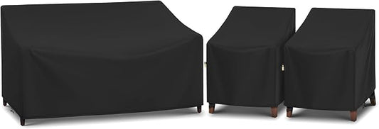Arcedo Outdoor Chair Cover and Outdoor Sofa Cover Set, 3 PCS – Waterproof UV Resistant Dustproof for Backyard Seating