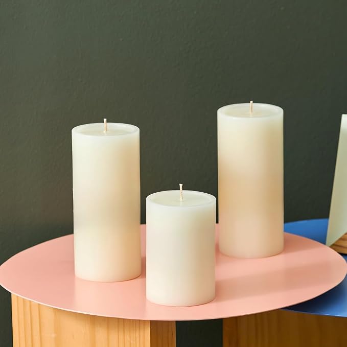 Simply Soson Citronella Candle - Citronella Scented Pillar Candles Ivory - 3x4 inch - 3 Pack - Long Lasting Burn Outside Candles for Garden Yard Balcony, Summer Camping