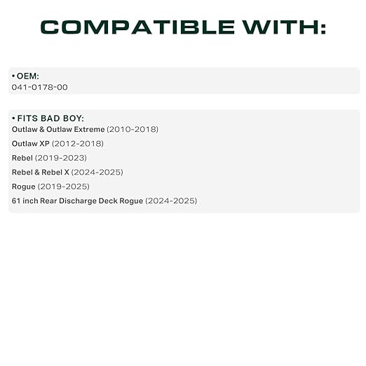 UDC Parts 041-0178-00 Mower Deck Belt Replacement for Bad Boy 61 inch Rogue, Outlaw, Outlaw XP, Rebel, Rebel X, Rebel SD B178 041017800 / Aramid Cord / 180.60 inches