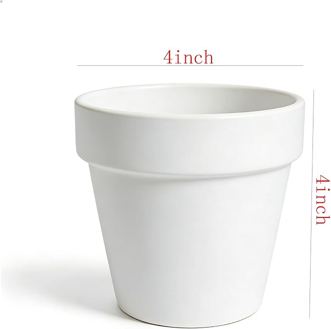 White 4 Inch, Terracotta Clay Pots with Drainage Holes, Pack of 24, for Succulents and Plants, DIY Crafts