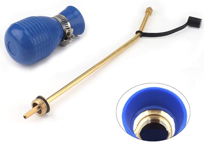 Sbestily Bug Treatment Powder Duster/Large Diatomaceous Earth Bulb Duster/Powder Applicator/Garden Applicator/Bulb with Long Copper Tube for Indoor and Outdoor Insect Treatment Blue