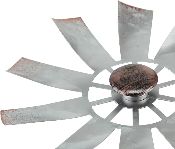 BinaryABC Outdoor Yard Windmill Metal Wind Spinner,Wind Sculptures Spinners Yard Decor Pinwheel,for Garden Yard Lawn Patio Decoration (Natural Color)