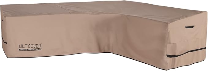 ULTCOVER Patio L-Shaped Right Facing Sofa Cover Waterproof for 6-Seater Outdoor Sectional Furniture Couch 110”W (Back Length) x 85”W (Right Side)