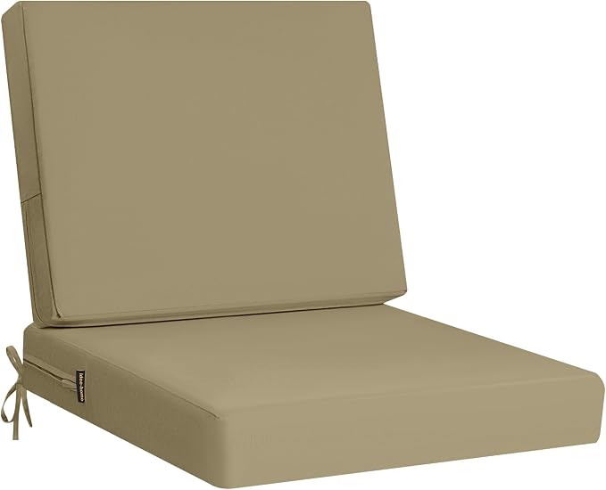 idee-home Outdoor Chair Cushions for Patio Furniture, Outdoor Seat Cushion | Waterproof Hampton Bay Deep Seat Replacement Couch Cushions for Garden Lawn Backyard Deck 24 x 26