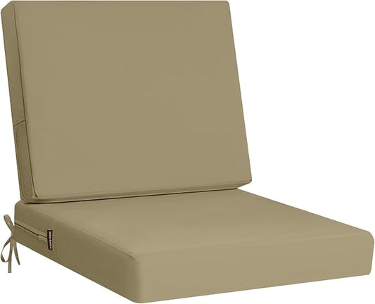 idee-home Outdoor Chair Cushions for Patio Furniture, Outdoor Seat Cushion | Waterproof Hampton Bay Deep Seat Replacement Couch Cushions for Garden Lawn Backyard Deck 24 x 26