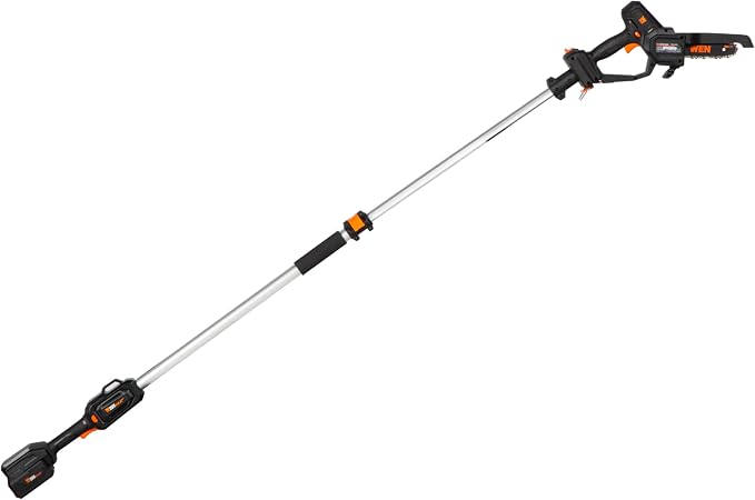 WEN 20V Max Cordless 2-in-1 6-Inch Chainsaw and Pole Saw with 12.3-Foot Reach, 4Ah Battery and Charger (20751)