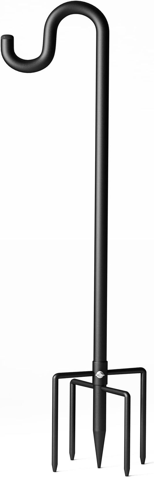 60" Shepherds Hooks for Outdoor, Extra Thick Bird Feeder Pole with 5 Prong Base, Adjustable Shepards Hook for Garden, Weddings, Hanging Plant