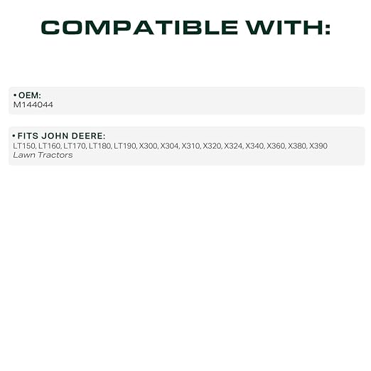 UDC Parts M144044 Drive Belt Replacement for John Deere X300 LT160 LT180 LT150 X320 LT190 X304 X380 X390 LT170 X310 X324 X340 X360 / 91.02 inches/Aramid Cord
