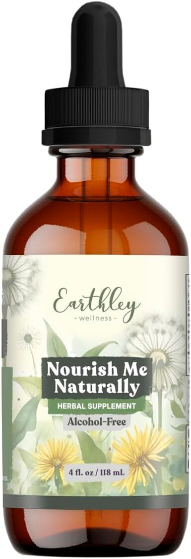 Earthley Wellness Nourish Me Naturally, Liquid Herbal Multivitamin for Whole Family Wellness, Bioavailable Plant-Based Nutrition, Herbs Like Nettle and Alfalfa Leaf, Trace Minerals Alcohol-Free (4oz)