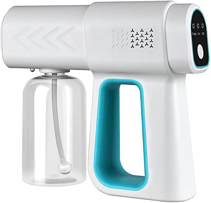 380ML Sprayer, Rechargeable Nano Spray Gun, Electric ants Fogger Machine for Home/Office, Portable Handheld Steam Gun, Household Sanitizer Sprayer - Blue
