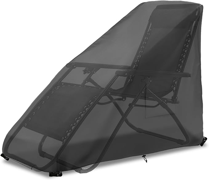 Zero Gravity Chair Cover,Outdoor Heavy Duty 600D Waterproof Zero Gravity Lounge Chair Cover,Patio Folding Zero Gravity Recliner Cover.black,39" L x 26" W x 45" H.