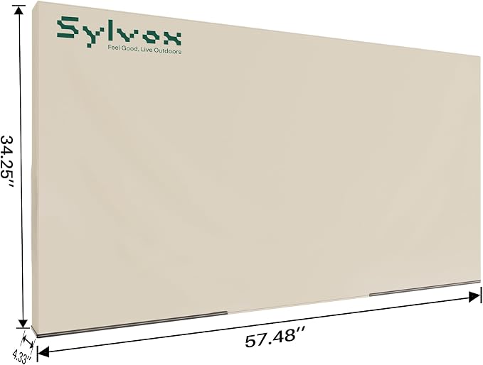 Sylvox 60'' - 65'' TV Cover Weatherproof Outdoor TV Screen Cover, 600D Oxford fabric Waterproof Dustproof, and Moisture Resistant, with remote control pocket Suitable for outdoor TV protection