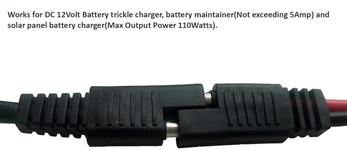 Sunway Solar 16FT Battery Charger Extension Cable SAE Connectors with Ring Terminal and Bare Strip Wire Adapter Quick Connect for 12V Battery Trickle Charger and Maintainer,and 12 Volt Solar Panel