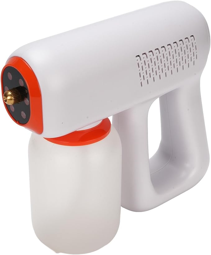 Handheld Cordless Sprayer Efficient Quiet 1200mAh Rechargeable Electric Fogger for House Office Gym Garden ABS White