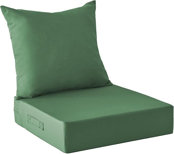 IPYNBAP Outdoor Cushions for Patio Furniture,Outdoor Seat Cushion Set 24 x 24 x 5.75 Inch,Waterproof & Fade Resistant Outdoor Chair Cushions,Deep Patio Chair Cushion with Removable Cover,ForestGreen