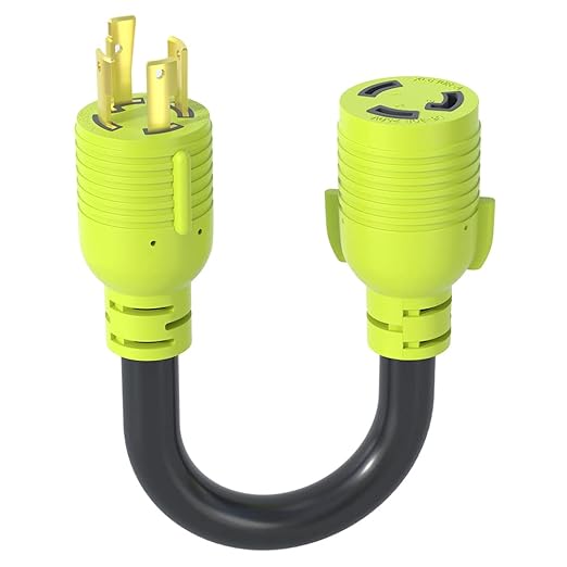 NEMA L14-30P to NEMA L6-30R,30 Amp Adapter 4 Prong to 3 Prong Lock Connection,Welder Generator EV Power Conversion Cord,STW 10 Gauge,ETL Listed(1FT)
