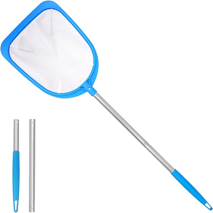 TidyMister 11'' Wide Hot Tub Skimmer for Spa, Handy Pool Skimmer Net with Ultra Fine Diamond Netting Mesh for Small Pools, Hanging Hole Easy to Store (35'' Long)