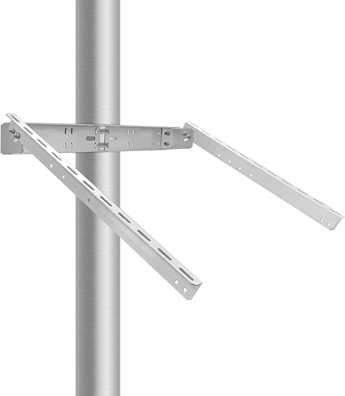 Newpowa Universal Solar Panel Heavy Duty Double Arm Pole Wall Mount for 70-120W Single Module at an tilt Angle from 0-90°