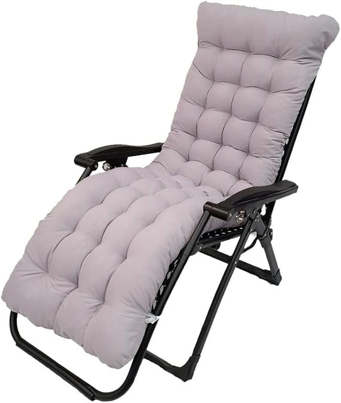 Patio Chaise Lounger Cushion,61in Lounge Chair Recliners Chair Cushions,Thicker Padded Chaise Lounger Swing Bench Cushion for Outdoor Indoor Home Office (Light Gray)