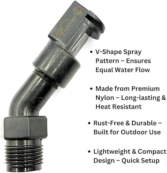 Solar Panel Cleaning Sprinkler, Nylon Material, UV Protection, Made by Nylon Material | 180 Degree | Size -1/2'' Thread | Spray Range 4 Feet Diameter | Set of 10 Pcs