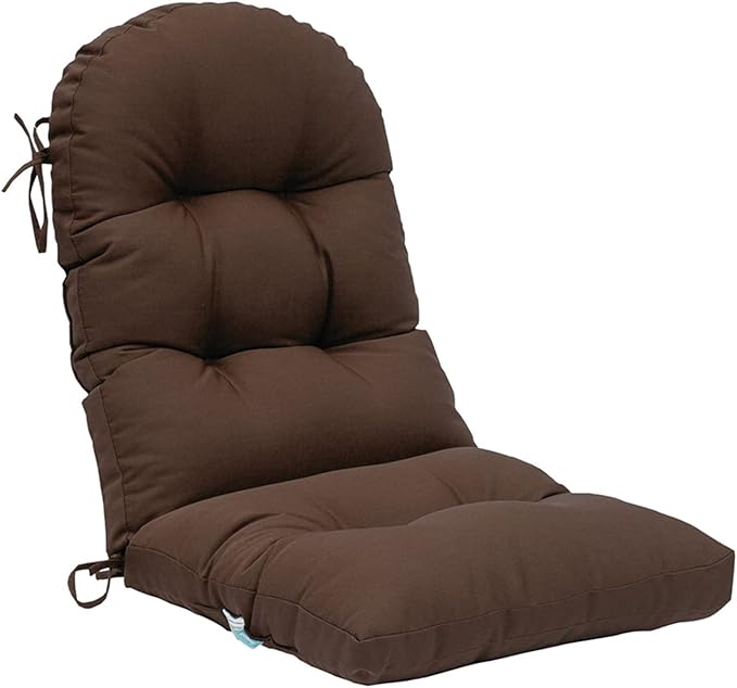 QILLOWAY Outdoor High Back Chair Cushion for Adirondack, All Weather Rocking Chair Cushions Thick Padded Replacement for Patio Furniture,Coffee