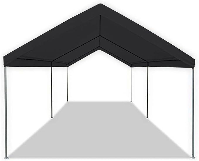 Caravan Canopy Domain Pro 200 Straight Leg 10 by 20 Foot Outdoor Canopy Car Tent 10x20 with Durable Powder Coated Steel Frames, Black