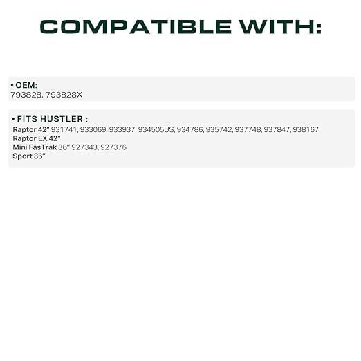 UDC Parts 793828 Deck Belt Replacement for Hustler Raptor 42 Inch 931741 933069 933937 934505US 934786 935742 937748 937847 938167 Mini FasTrak 36 in 927343 927376 Sport 793828X /116 inch/Aramid Cord