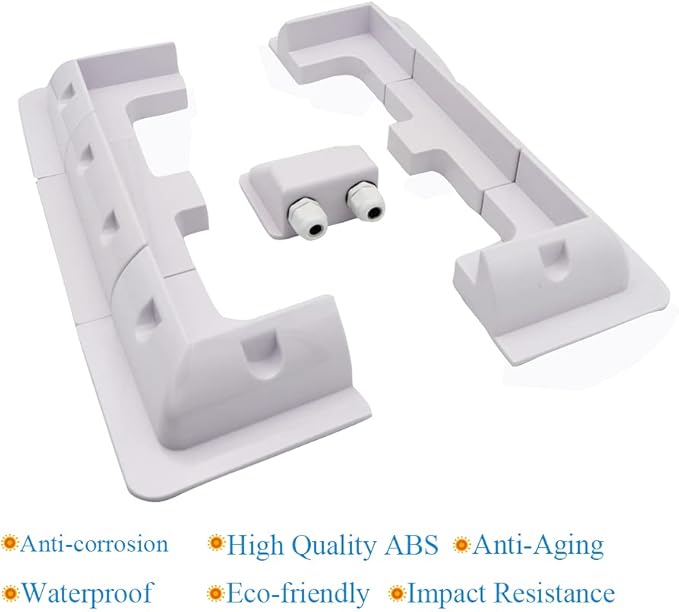 Solar Panel Mounting Brackets ABS Corner Bracket Kit 7PCS, Drill-Free Widely Used on Roofs of RV, Caravans, Vehicles, Camper Vans, Sheds, Garages, Deck of Boats, White