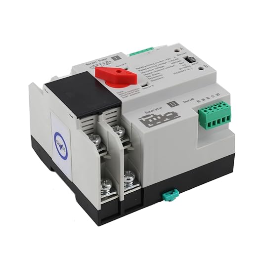 2P 100A 110V Dual Power Automatic Transfer Switch Generator Changeover Switch Tools Dual Power Transfer Switch Din Rail Type 50HZ/60HZ